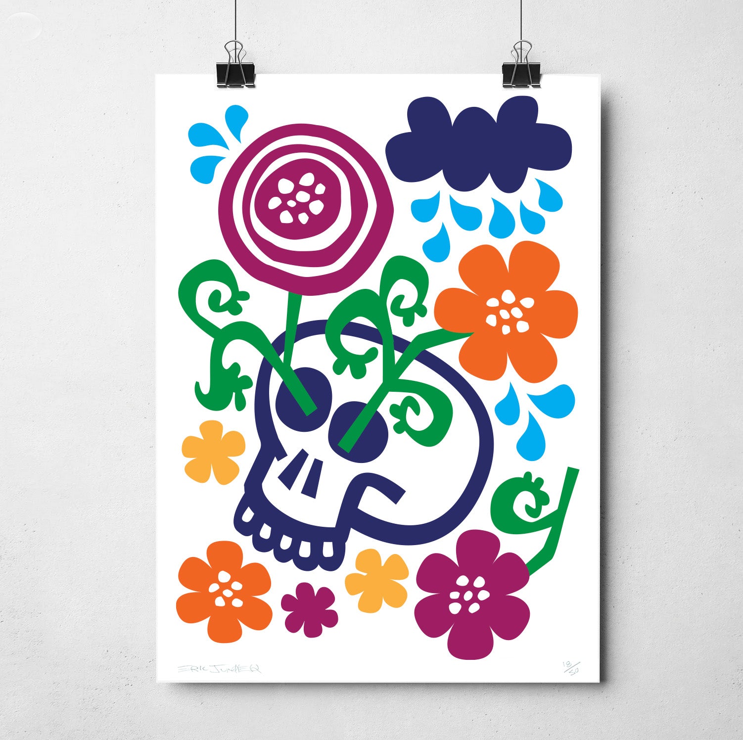 SKULL Limited Edition Print. Signed edition of 75 prints.